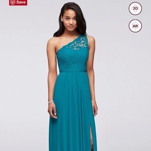 Oasis Blue Floor Length Bridesmaid Gown